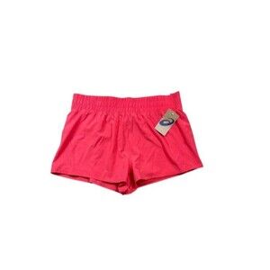 ASICS 2 In 1 Running Shorts Womens Size XL Liner Biker Back Pocket Pink Red NWT